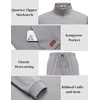 image:imageCOOFANDY Mens 2 Piece Tracksuit Sets Casual Quarter Zip Athletic SweatsuitLight Gray