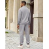 image:imageCOOFANDY Mens 2 Piece Tracksuit Sets Casual Quarter Zip Athletic SweatsuitLight Gray