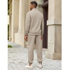 image:imageCOOFANDY Mens 2 Piece Tracksuit Sets Casual Quarter Zip Athletic SweatsuitLight Khaki