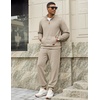 image:imageCOOFANDY Mens 2 Piece Tracksuit Sets Casual Quarter Zip Athletic SweatsuitLight Khaki