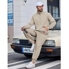 image:imageCOOFANDY Mens 2 Piece Tracksuit Sets Casual Quarter Zip Athletic SweatsuitLight Khaki