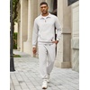 image:imageCOOFANDY Mens 2 Piece Tracksuit Sets Casual Quarter Zip Athletic SweatsuitWhite