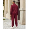 image:imageCOOFANDY Mens 2 Piece Tracksuit Sets Casual Quarter Zip Athletic SweatsuitWine Red