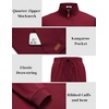 image:imageCOOFANDY Mens 2 Piece Tracksuit Sets Casual Quarter Zip Athletic SweatsuitWine Red