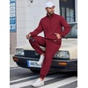 image:imageCOOFANDY Mens 2 Piece Tracksuit Sets Casual Quarter Zip Athletic SweatsuitWine Red