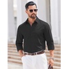 image:imageCOOFANDY Mens Casual Button Down Shirts Long Sleeve Vintage Denim ShirtBlack