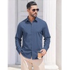 image:imageCOOFANDY Mens Casual Button Down Shirts Long Sleeve Vintage Denim ShirtBluetextured