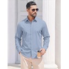 image:imageCOOFANDY Mens Casual Button Down Shirts Long Sleeve Vintage Denim ShirtLight Blue