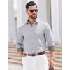 image:imageCOOFANDY Mens Casual Button Down Shirts Long Sleeve Vintage Denim ShirtLight Grey
