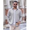 image:imageCOOFANDY Mens Casual Button Down Shirts Long Sleeve Vintage Denim ShirtLight Grey