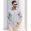 image:imageCOOFANDY Mens Casual Button Down Shirts Long Sleeve Vintage Denim ShirtLight Grey