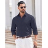 image:imageCOOFANDY Mens Casual Button Down Shirts Long Sleeve Vintage Denim ShirtNavy Blue