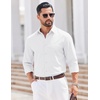image:imageCOOFANDY Mens Casual Button Down Shirts Long Sleeve Vintage Denim ShirtWhite
