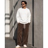 image:imageCOOFANDY Mens Casual Corduroy Pants Baggy Sweatpants Loose Fit Wide LegDark Brown