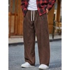 image:imageCOOFANDY Mens Casual Corduroy Pants Baggy Sweatpants Loose Fit Wide LegDark Brown