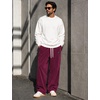 image:imageCOOFANDY Mens Casual Corduroy Pants Baggy Sweatpants Loose Fit Wide LegDeep Red