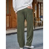 image:imageCOOFANDY Mens Casual Corduroy Pants Baggy Sweatpants Loose Fit Wide LegGreen