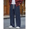 image:imageCOOFANDY Mens Casual Corduroy Pants Baggy Sweatpants Loose Fit Wide LegNavy Blue