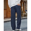 image:imageCOOFANDY Mens Casual Corduroy Pants Baggy Sweatpants Loose Fit Wide LegNavy Blue