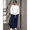 image:imageCOOFANDY Mens Casual Corduroy Pants Baggy Sweatpants Loose Fit Wide LegNavy Blue