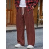 image:imageCOOFANDY Mens Casual Corduroy Pants Baggy Sweatpants Loose Fit Wide LegReddish Brown