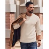image:imageCOOFANDY Mens Crewneck Sweater Lightweight Ribbed Knit Pullover SweatersBeige