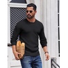 image:imageCOOFANDY Mens Crewneck Sweater Lightweight Ribbed Knit Pullover SweatersBlack