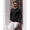 image:imageCOOFANDY Mens Crewneck Sweater Lightweight Ribbed Knit Pullover SweatersBlack