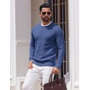 image:imageCOOFANDY Mens Crewneck Sweater Lightweight Ribbed Knit Pullover SweatersBlue
