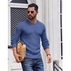 image:imageCOOFANDY Mens Crewneck Sweater Lightweight Ribbed Knit Pullover SweatersBlue