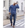 image:imageCOOFANDY Mens Crewneck Sweater Lightweight Ribbed Knit Pullover SweatersBlue