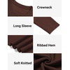 image:imageCOOFANDY Mens Crewneck Sweater Lightweight Ribbed Knit Pullover SweatersBrown