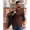 image:imageCOOFANDY Mens Crewneck Sweater Lightweight Ribbed Knit Pullover SweatersBrown