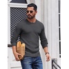 image:imageCOOFANDY Mens Crewneck Sweater Lightweight Ribbed Knit Pullover SweatersDark Gray