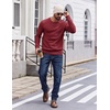 image:imageCOOFANDY Mens Crewneck Sweater Lightweight Ribbed Knit Pullover SweatersDark Red
