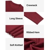 image:imageCOOFANDY Mens Crewneck Sweater Lightweight Ribbed Knit Pullover SweatersDark Red