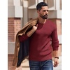 image:imageCOOFANDY Mens Crewneck Sweater Lightweight Ribbed Knit Pullover SweatersDark Red