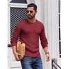 image:imageCOOFANDY Mens Crewneck Sweater Lightweight Ribbed Knit Pullover SweatersDark Red
