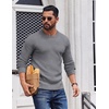 image:imageCOOFANDY Mens Crewneck Sweater Lightweight Ribbed Knit Pullover SweatersGray