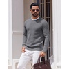 image:imageCOOFANDY Mens Crewneck Sweater Lightweight Ribbed Knit Pullover SweatersGray