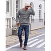 image:imageCOOFANDY Mens Crewneck Sweater Lightweight Ribbed Knit Pullover SweatersGray