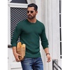 image:imageCOOFANDY Mens Crewneck Sweater Lightweight Ribbed Knit Pullover SweatersLake Green