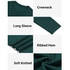 image:imageCOOFANDY Mens Crewneck Sweater Lightweight Ribbed Knit Pullover SweatersLake Green