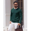 image:imageCOOFANDY Mens Crewneck Sweater Lightweight Ribbed Knit Pullover SweatersLake Green