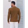 image:imageCOOFANDY Mens Crewneck Sweater Lightweight Ribbed Knit Pullover SweatersLight Brown