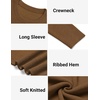 image:imageCOOFANDY Mens Crewneck Sweater Lightweight Ribbed Knit Pullover SweatersLight Brown