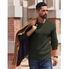 image:imageCOOFANDY Mens Crewneck Sweater Lightweight Ribbed Knit Pullover SweatersMilitary Green