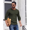 image:imageCOOFANDY Mens Crewneck Sweater Lightweight Ribbed Knit Pullover SweatersMilitary Green