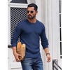 image:imageCOOFANDY Mens Crewneck Sweater Lightweight Ribbed Knit Pullover SweatersNavy