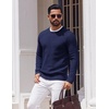 image:imageCOOFANDY Mens Crewneck Sweater Lightweight Ribbed Knit Pullover SweatersNavy Blue
